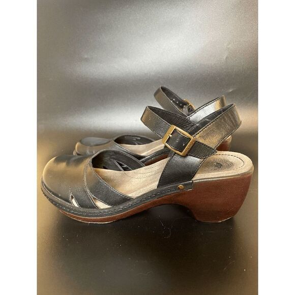 Nurture Black Sandals Wooden Block Heel Women's US Size 8 - Picture 1 of 10